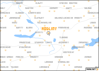 map of Modliny