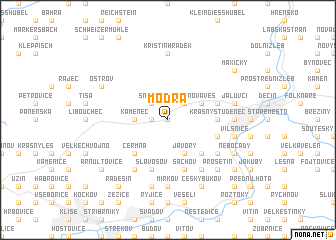 map of Modrá