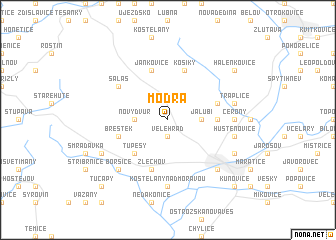 map of Modrá