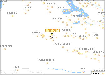 map of Modrići