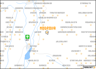 map of Modrová