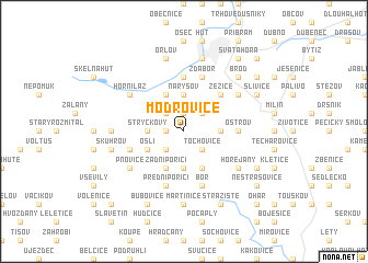 map of Modřovice