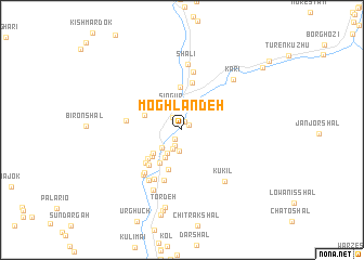 map of Moghlāndeh