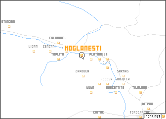 map of Moglăneşti