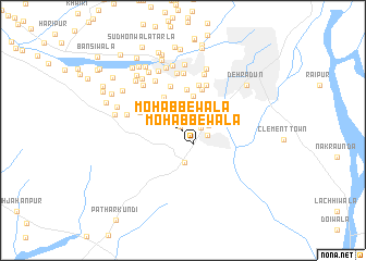 map of Mohabbewāla