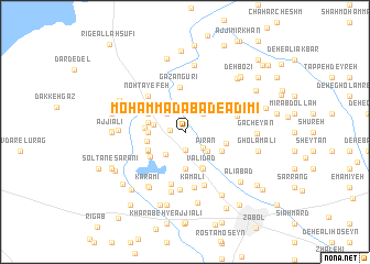 map of Moḩammadābād-e Adīmī