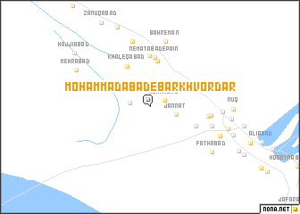 map of Moḩammadābād-e Barkhvordār