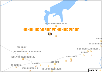 map of Moḩammadābād-e Chahār Rīgān