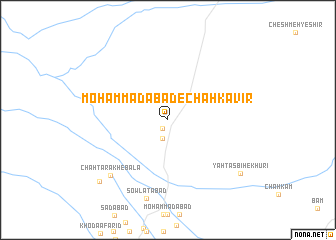 map of Moḩammadābād-e Chāh Kavīr