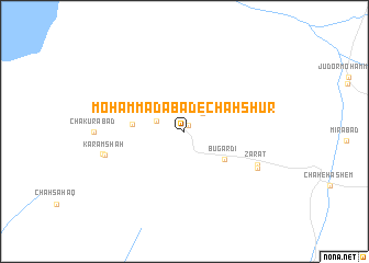 map of Moḩammadābād-e Chāh Shūr