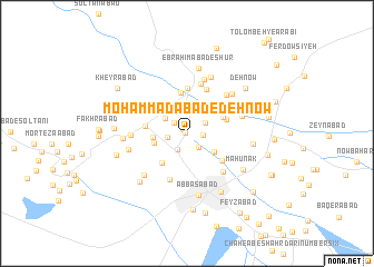 map of Moḩammadābād-e Dehnow