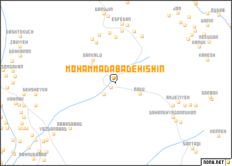 map of Moḩammadābād-e Ḩīshīn