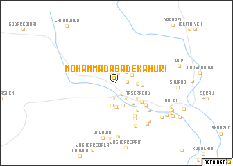 map of Moḩammadābād-e Kahūrī