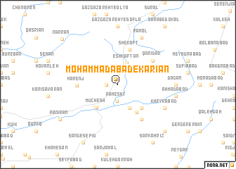 map of Moḩammadābād-e Karīān