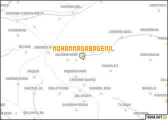 map of Moḩammadābād-e Nīl