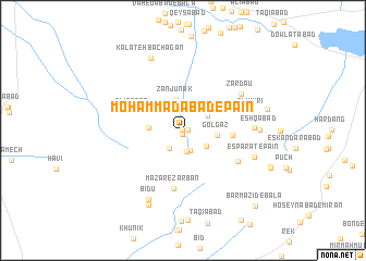 map of Moḩammadābād-e Pā\