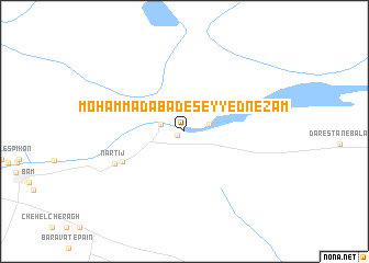 map of Moḩammadābād-e Seyyed Nez̧ām