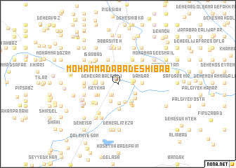 map of Moḩammadābād-e Shīb Āb