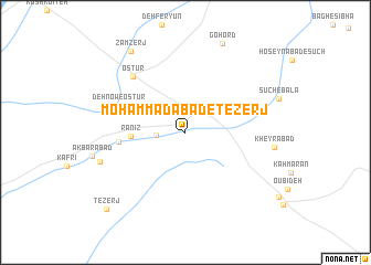 map of Moḩammadābād-e Tezerj