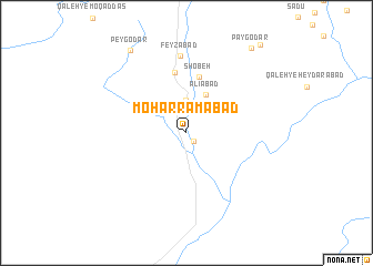 map of Moḩarramābād