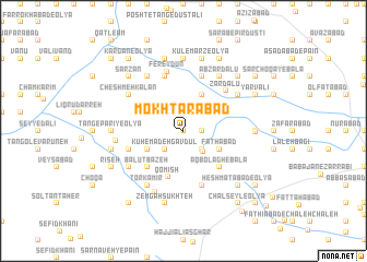 map of Mokhtārābād