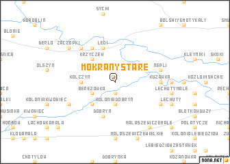 map of Mokrany Stare