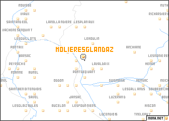map of Molières-Glandaz
