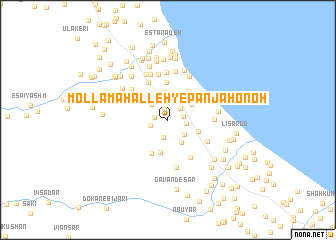 map of Mollā Maḩalleh-ye Panjāh-o-noh