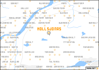 map of Mollsjönäs