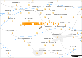 map of Monaster Lishnyanskiy