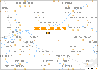 map of Monceau-lès-Leups