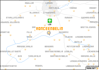 map of Moncé-en-Belin