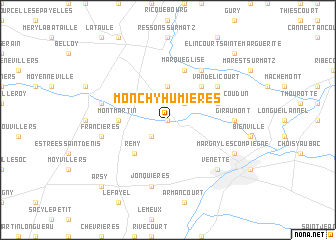 map of Monchy-Humières