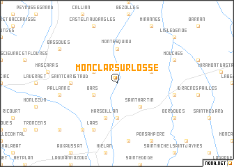 map of Monclar-sur-Losse