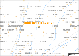 map of Moncorneil-Grazan