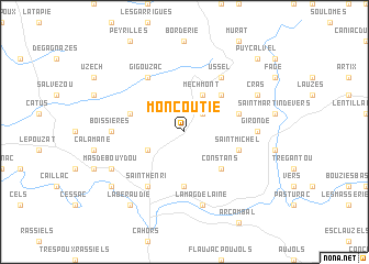 map of Moncoutie