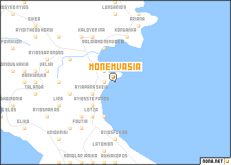 map of Monemvasía