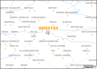 map of Monestiès