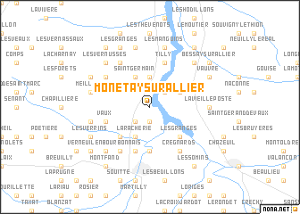 map of Monétay-sur-Allier