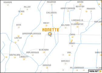 map of Monette