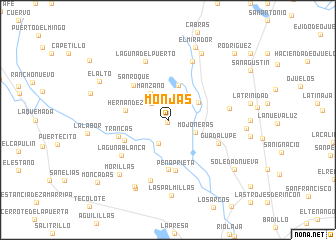 map of Monjas