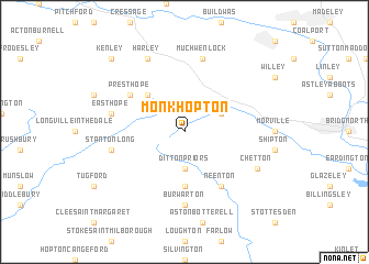 map of Monkhopton