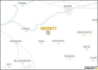 map of Monnett