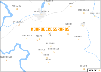 map of Monroe Crossroads