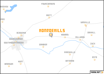 map of Monroe Mills