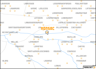 map of Monsac