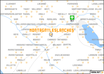 map of Montagny-les-Lanches