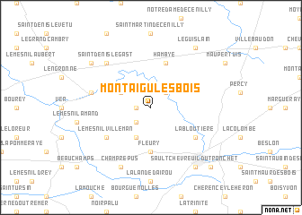 map of Montaigu-les-Bois