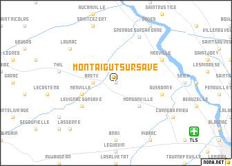 map of Montaigut-sur-Save