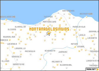 map of Montaña de Los Indios